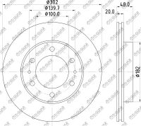 Диск тормозной левый TG-BDP0006/43512-60100 *Ti•GUAR (перфорированный)