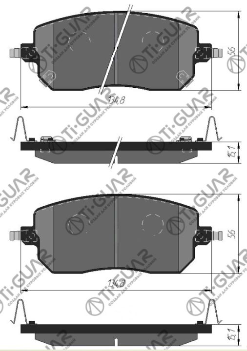 Тормозные колодки TG-0026/PN6025 * Ti·GUAR Тормозные колодки TG-0026/PN6025 * Ti·GUAR